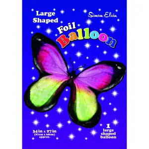 Simon Elvin SuperShap Butterfly Foil Balloon Pink/Neon Green/Black (One Size)