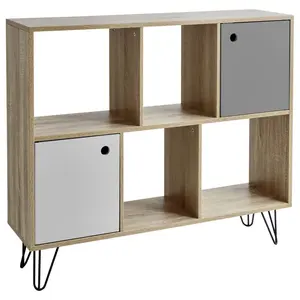 Azeil Bookcase Natural/Grey