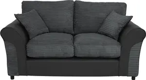 Argos Home Harry Faux Leather 2 Seater Sofa - Charcoal