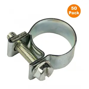 50 x Mini Hose Clamps Stainless Steel Clips for Air Fuel Water Coolant Breather ( 8 - 10mm )