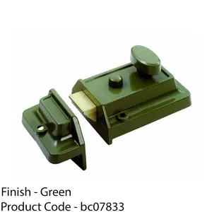 Traditional Rim Cylinder Nightlatch 60mm Olive Green Door Security Lock