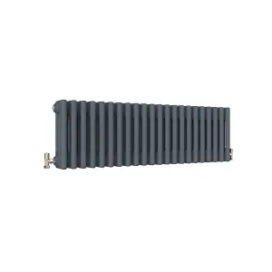 Horizontal Anthracite Triple Column Radiator (H) 300mm x (W) 1010mm, 3190 BTU.