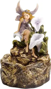 Magical Fairy Water Fountain - Solar Powered Liliana Fairy Colour Mythical Water Feature