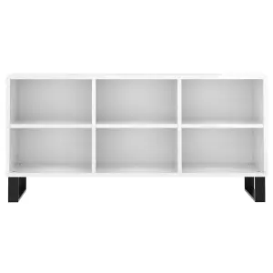 Berkfield TV Cabinet High Gloss White 103.5x30x50 cm Engineered Wood