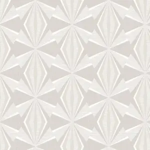 Hoopla Walls Sunray Diamond Grey 10m Wallpaper Matt Smooth