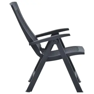 Berkfield Garden Reclining Chairs 2 pcs Plastic Anthracite