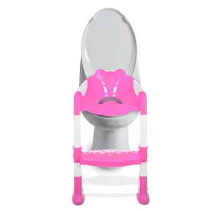 HILLINGTON Adjustable Pink Potty Seat with Step Stool for Toddlers