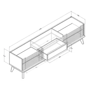 LV41 Columbian Walnut TV Cabinet