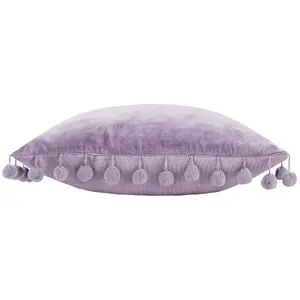 furn. Dora Velvet Pom Pom Feather Rich Cushion