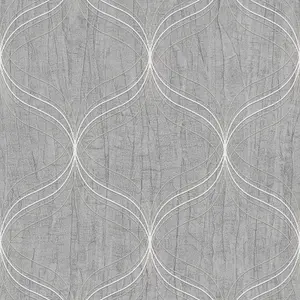 Boutique Optical Grey Geometric Textured Wallpaper