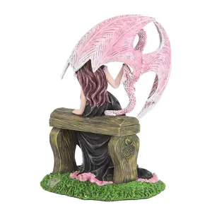 Anne Stokes Elegant Dragon Figurine Pink/Black/Green (One Size)