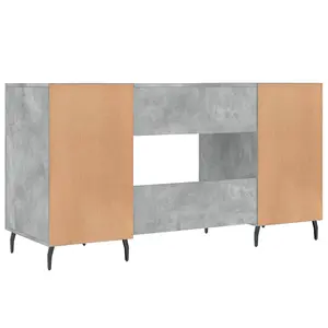 Berkfield Desk Concrete Grey 140x50x75 cm Engineered Wood