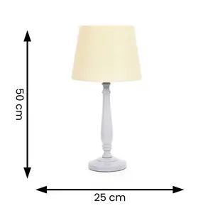 Annum Wood Table Lamp Grey / Beige / No