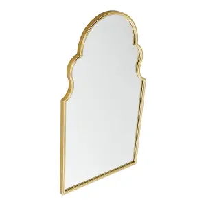 Shatterproof Metal Decorative Wall Mounted Mirror with Gold Framed