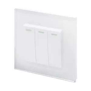 Crystal PG 3 Gang Rocker Light Switch White White