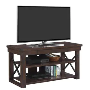 Dorel Espresso Wildwood TV Stand Wooden Veneer Table Furniture Shelves Up To 50"