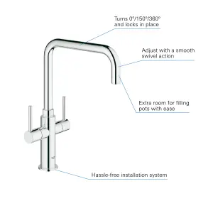 Grohe Ambi Cosmopolitan Chrome-plated Kitchen Twin lever Tap