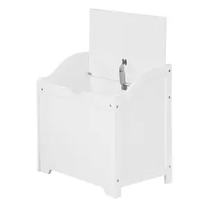 Milano Wood Cabinet Laundry Hamper White