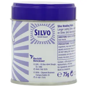 6 x Silvo Tarnish Guard Metal Polish Wadding Silver Gold Aluminium Chrome 75g