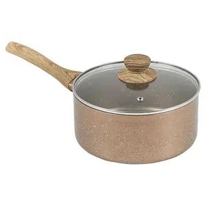 URBN CHEF 18cm Diameter Ceramic Rose Gold Induction Sauce Pan Cookware