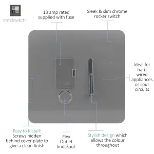 Trendiswitch Light Grey 13 Amp Switched Fused Spur
