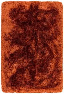 Handmade Rug, Luxurious Bedroom Rug, Easy to Clean Plain Dining Room Rug, Sparkle Rug, Rust Shaggy Rug-160cm X 230cm