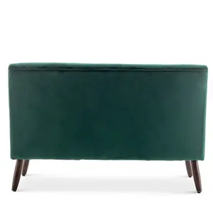 2 Seater Loveseat Small Sofa in Emerald Green Velvet