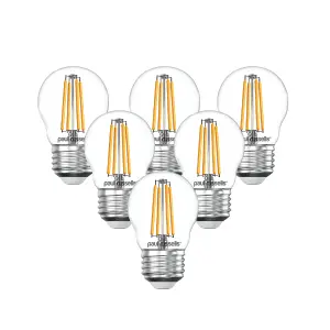 paul russells LED Filament Dimmable Golf Bulb, ES E27, 4.5W 470 Lumens, 40w Equivalent, 2700K Warm White, Pack of 6