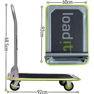 LoadIt 300kg Folding Foldable Flatbed Platform Trolley, Hand Truck, Moving Trolley on Wheels, Heavy Duty, ISO 9001 & TUV GS