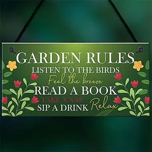 Garden Sign Summer House Decking Plaque Shed Sign Garden Rules Sign Home Gift