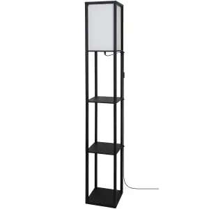 GoodHome Hartland Matt Black & white Floor lamp