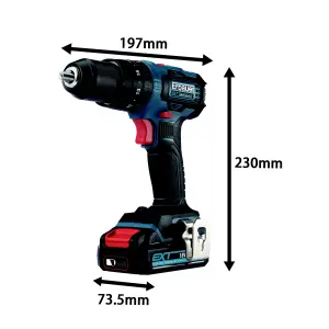 Erbauer EXT 18V Li-ion EXT Cordless Combi drill & impact driver (2 x 2Ah) - EID18-Li - Refurbished