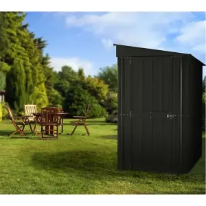 4 x 8 Pent Metal Garden Shed - Anthracite Grey (4ft x 8ft / 4' x 8' / 1.2m x 2.4m)