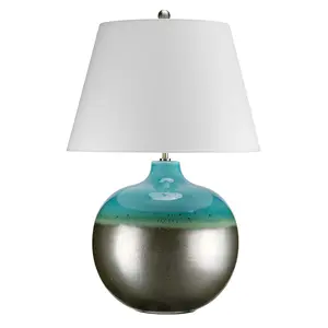 Elstead Laguna 1 Light Table Lamp Graphite, Turquoise, E27