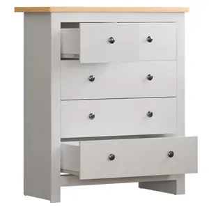 Vida Designs Arlington White 3+2 Drawer Chest (H)950mm (W)790mm (D)395mm