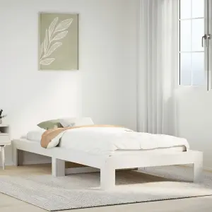 Berkfield Bed Frame without Mattress White 90x190 cm Single Solid Wood Pine