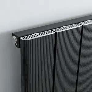 Agadon Athens Designer Aluminium Radiator 1800 x 470 mm Black