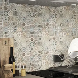 Diriana Multicolour Matt Stone effect Natural stone Mosaic tile sheet, (L)300mm (W)300mm