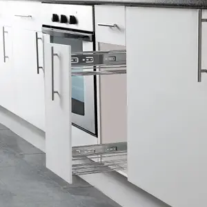 200mm Pull Out Wire Basket Kitchen Larder Base Unit Cupboard Drawer Storage