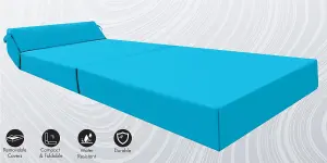 Fold Out Z Bed Chair Sofa Lounger With Pillow - Aqua