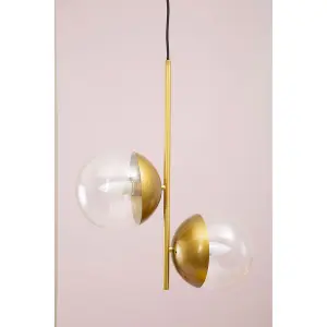 Interiors by Premier Revive Gold Finish 2 Shades Pendant Light