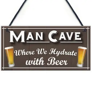 Red Ocean Man Cave Hydrate Funny Home Bar Gift Hanging Plaque Husband Sign