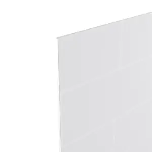 GoodHome White / Tile Paper & resin Back panel, (H)600mm (W)2000mm (T)3mm