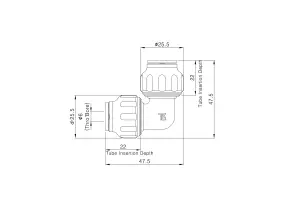 Flomasta Push-fit 90° Pipe elbow (Dia)10mm 95mm