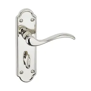 URBNLIVING 170mm Length 8 Pcs Lisbon Metal & Polished Nickel Lever Latch Door Bathroom Handles Set