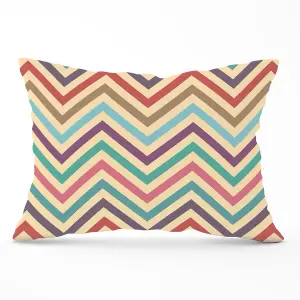 Geometric Vintage Colored Chevron Pattern Cushions 33cm x 48cm