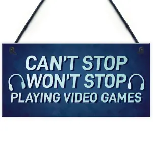 Funny Gaming Sign For Son Brother Dad Hanging Bedroom Sign Gamer Gift