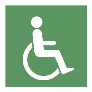 Disabled symbol Self-adhesive labels, (H)100mm (W)100mm