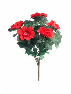 Best Artificial 27cm Red Azalea Plug Plant - Pot NOT Included