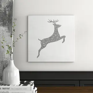 Reindeer Silver - Wrapped Canvas Print 30cm H x 30cm W